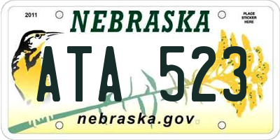 NE license plate ATA523