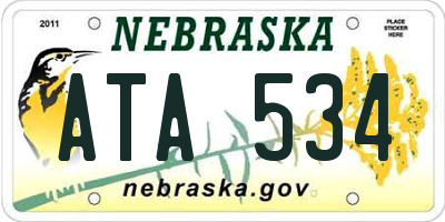NE license plate ATA534