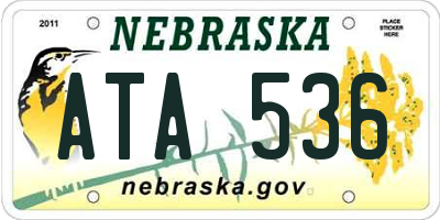 NE license plate ATA536