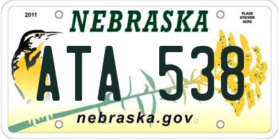 NE license plate ATA538