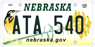 NE license plate ATA540