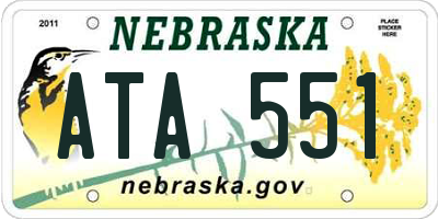 NE license plate ATA551
