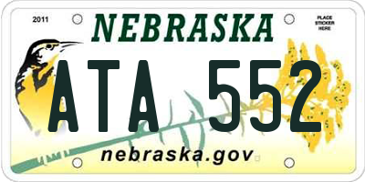 NE license plate ATA552