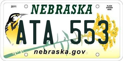 NE license plate ATA553