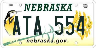NE license plate ATA554