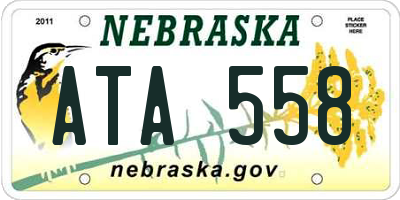 NE license plate ATA558