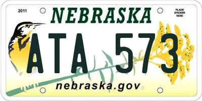 NE license plate ATA573