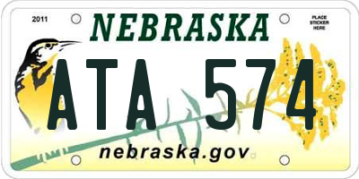 NE license plate ATA574