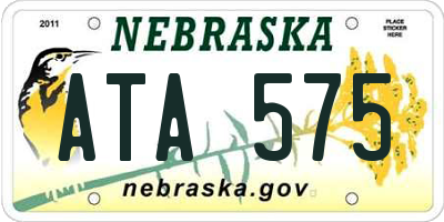 NE license plate ATA575