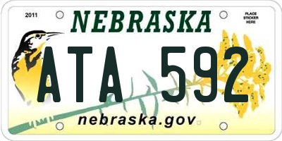 NE license plate ATA592