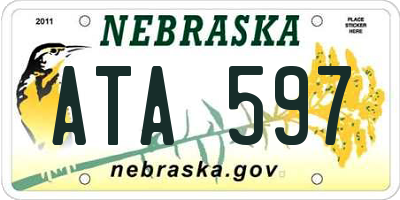 NE license plate ATA597