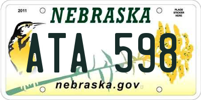 NE license plate ATA598