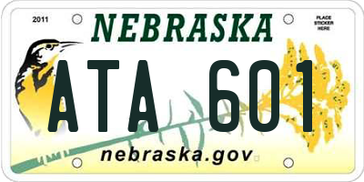 NE license plate ATA601