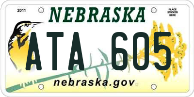 NE license plate ATA605