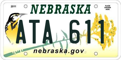 NE license plate ATA611