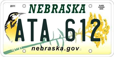 NE license plate ATA612