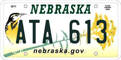 NE license plate ATA613