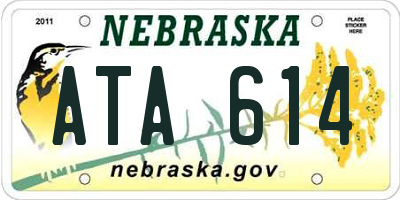 NE license plate ATA614