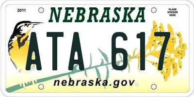 NE license plate ATA617