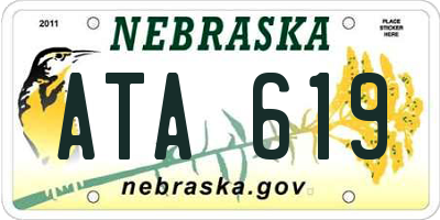 NE license plate ATA619