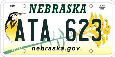 NE license plate ATA623