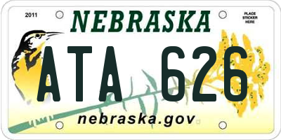 NE license plate ATA626