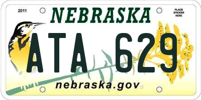 NE license plate ATA629