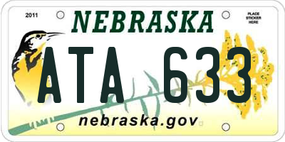 NE license plate ATA633
