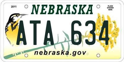 NE license plate ATA634