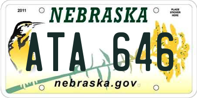 NE license plate ATA646