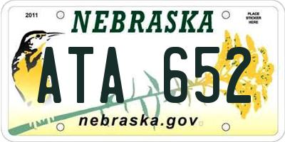 NE license plate ATA652