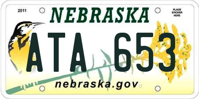 NE license plate ATA653