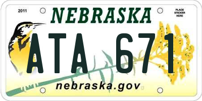 NE license plate ATA671
