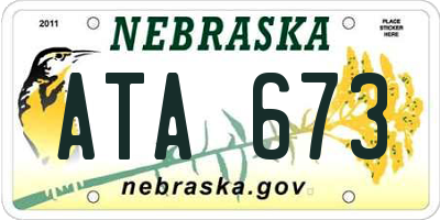 NE license plate ATA673