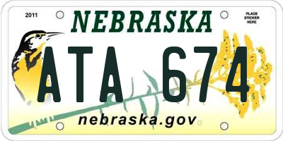NE license plate ATA674