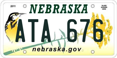 NE license plate ATA676