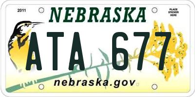 NE license plate ATA677