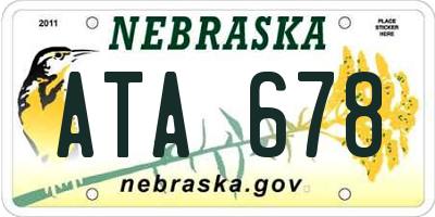 NE license plate ATA678