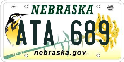 NE license plate ATA689