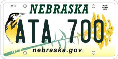 NE license plate ATA700