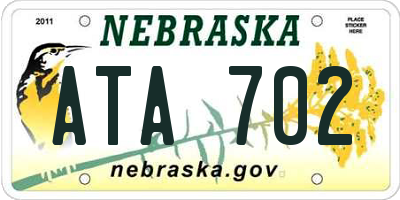 NE license plate ATA702