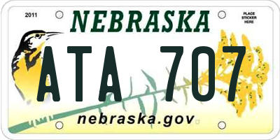 NE license plate ATA707
