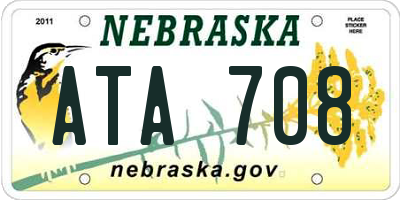 NE license plate ATA708