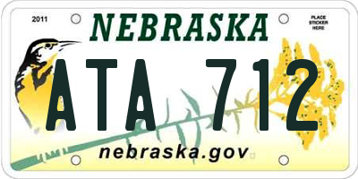 NE license plate ATA712