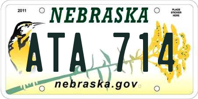 NE license plate ATA714