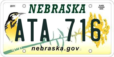 NE license plate ATA716