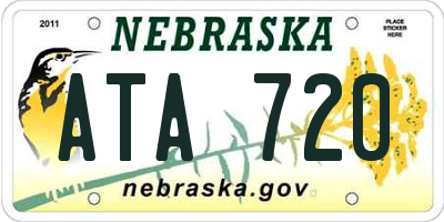 NE license plate ATA720