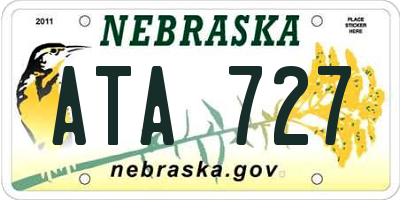 NE license plate ATA727
