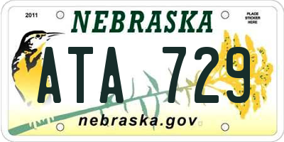 NE license plate ATA729