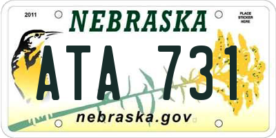 NE license plate ATA731